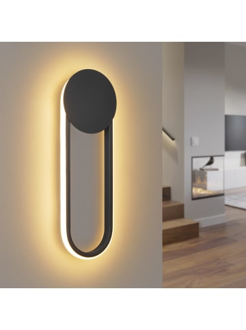 ZMH Wandleuchte LED in schwarz 12W Modern 3000K warmweiß Hallampe L 41.5cm