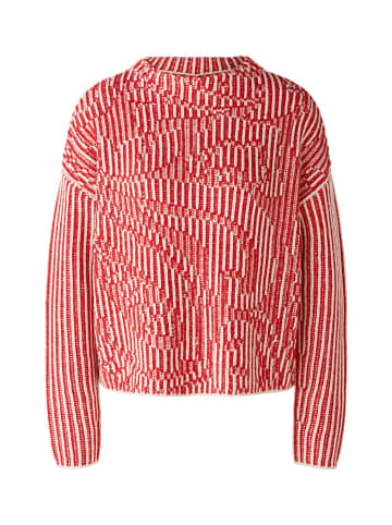 Oui Pullover Baumwollmischung in red white