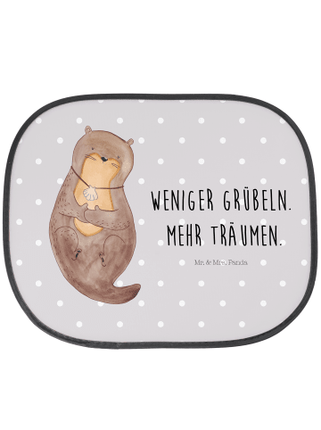 Mr. & Mrs. Panda Sonnenschutz Autofenster Otter Muschel mit Spruch in Grau Pastell