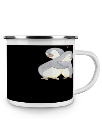 Mr. & Mrs. Panda Camping Emaille Tasse StandeMenschtliche Trauung V... in Schwarz