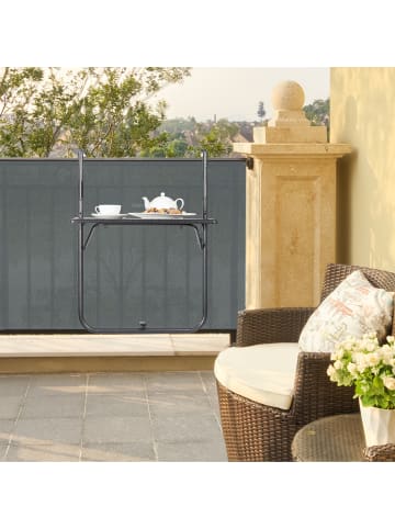 relaxdays Balkonhängetisch in Schwarz - (B)59,5 x (T)36 cm
