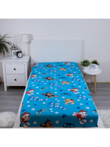 Paw Patrol Paw Patrol Spannbettlaken 100 % Baumwolle, für Matratzen 90×200 cm in Blau