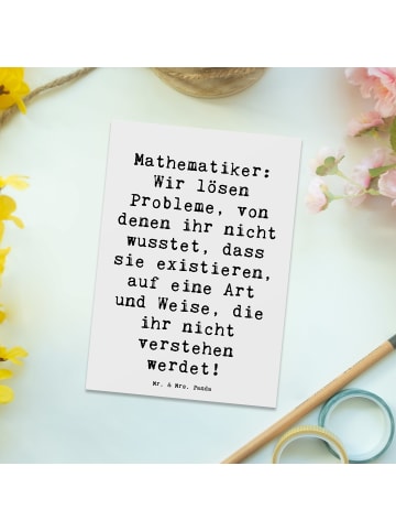 Mr. & Mrs. Panda Postkarte Spruch Mathematiker Magie mit Spruch in Weiß