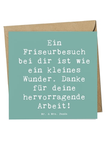 Mr. & Mrs. Panda Grußkarte Spruch Friseur Wunder mit Spruch in Meeresbrise