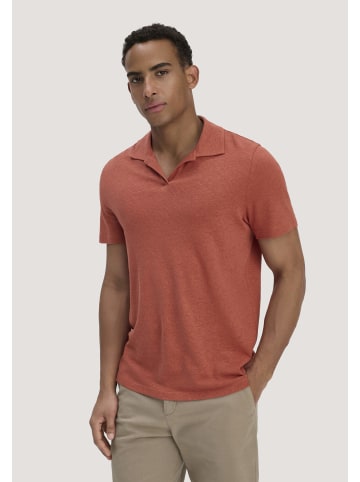 Hessnatur Hessnatur Jersey Polo Relaxed aus Leinen und Bio-Baumwolle in terrakotta