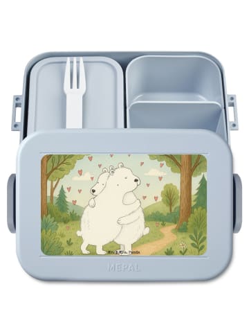 Mr. & Mrs. Panda Bento Box Eisbär Umarmen Design ohne Spruch in Blau Pastell