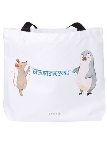 Mr. & Mrs. Panda Reisetasche Maus Pinguin Geburtstag ohne Spruch in Weiß