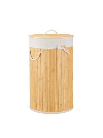 relaxdays 2 x Wäschekorb in Creme - (H)65 x Ø41 cm