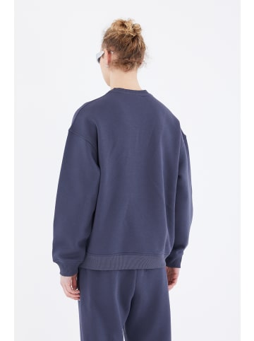 Ossy Homer Basic Sweatshirt Oversize Fit Pullover in Blau-Smoke