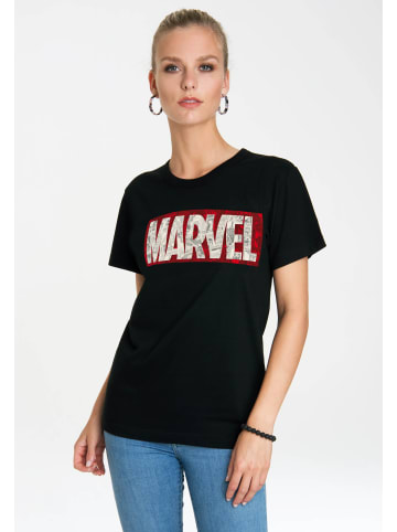 Logoshirt T-Shirt Marvel Comic Block Logo in schwarz