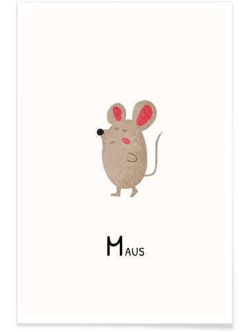 Juniqe Poster "Maus" in Grau