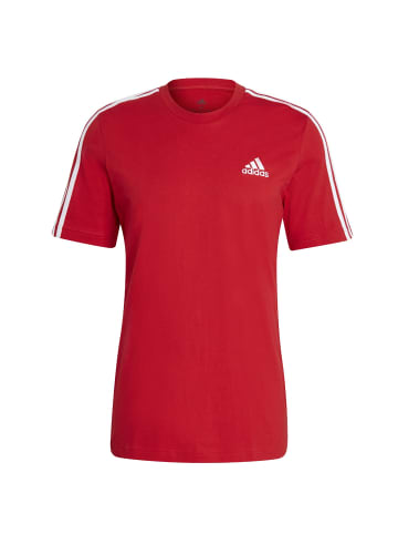 adidas T shirt Rundhals 3 Streifen Design in Rot