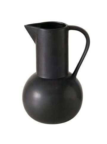 Boltze Vase ZUKY, mattes Steingut in Schwarz, (B) 16 x (H) 25 x (L) 17 cm