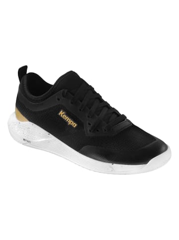 Kempa Hallen-Sport-Schuhe Kourtfly in schwarz/weiß/gold