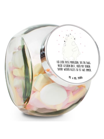 Mr. & Mrs. Panda glas für gewürze Eisbär Umarmen mit Spruch in Weiß