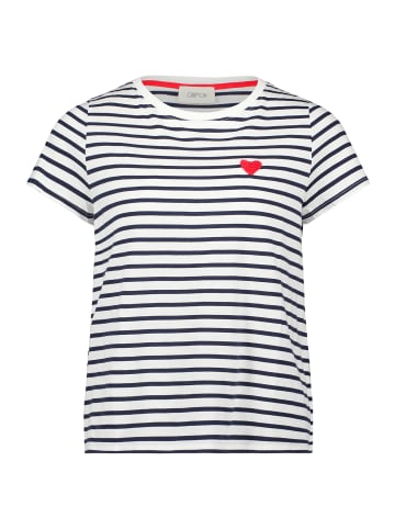 CARTOON Kurzarm-Shirt mit Rundhalsausschnitt in Weiß/Dunkelblau