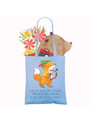 Mr. & Mrs. Panda Stofftasche Schütze Astrologie mit Spruch in Sky Blue