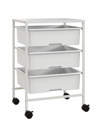 HOMCOM Rollwagen in Weiß 40,8L x 33,5B x 60,5H cm