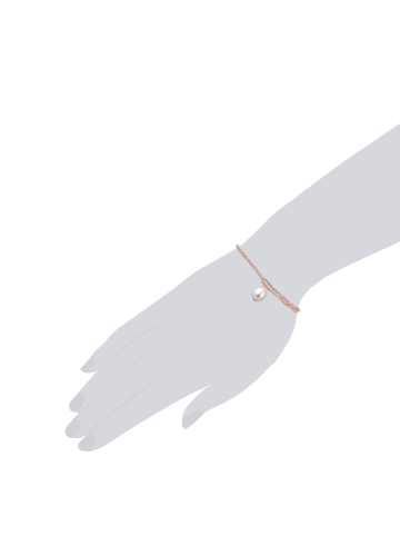 Valero Pearls Armband Edelstahl roségold Süßwasser-Zuchtperle weiß in roségold