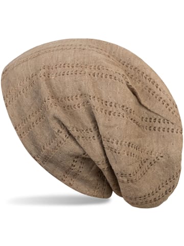 styleBREAKER Feinstrick Beanie Mütze in Taupe