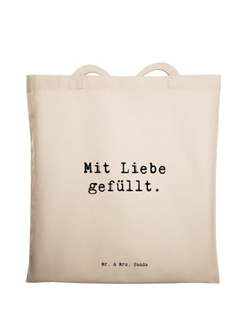 Mr. & Mrs. Panda Schultasche Spruch Tragetasche Liebe mit Spruch in Creme