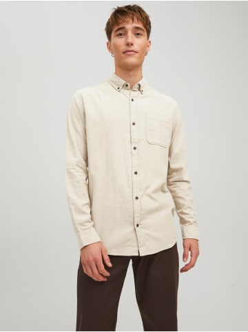 Jack & Jones Twill Langarm Hemd Shacket JJECLASSIC in Beige