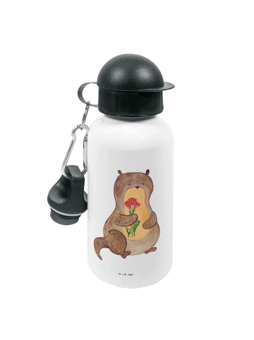 Mr. & Mrs. Panda Kinderflasche Otter Blumenstrauß ohne Spruch in Weiß