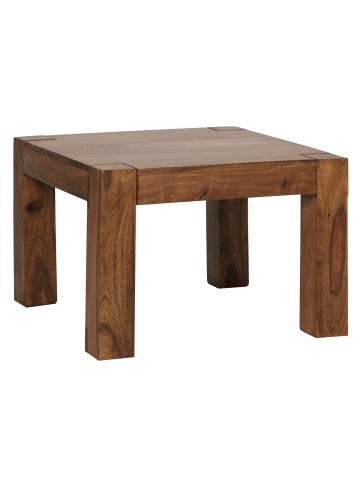 KADIMA DESIGN Rustikaler Couchtisch NAKO: Akazienholz, quadratisch, pflegeleicht in Braun