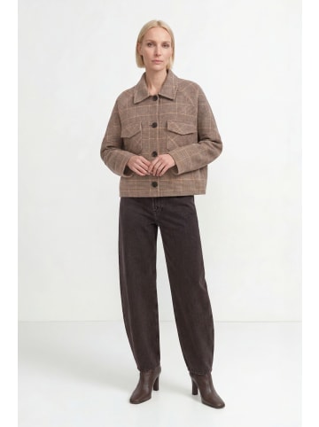 Rich & Royal Oversize Shirt Jacket aus Wolle in Caffee Latte