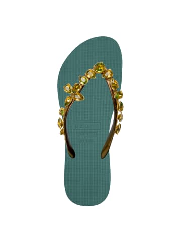 Uzurii Luxury Footwear platte hausschuhe Amalia in waldgrün