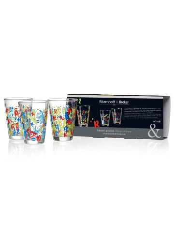 Ritzenhoff & Breker 24er Set Kindergläser Dino 200 ml bunt in bunt