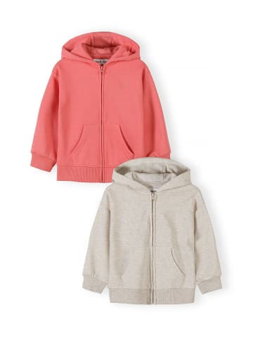 Minoti 2-er Pack Kapuzensweatshirt 30FLEECE110 in koralle