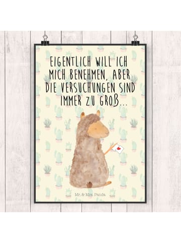 Mr. & Mrs. Panda wanddeko Alpaka Fahne mit Spruch in Kaktus Grün