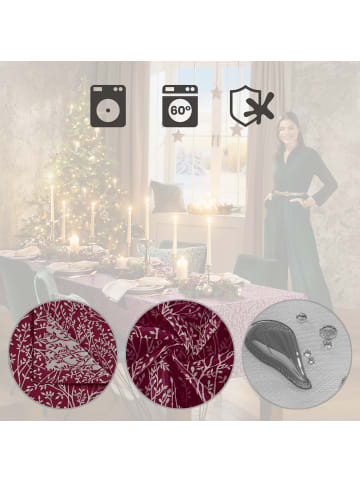 Erwin Müller Jacquard Mitteldecke Malaga in dunkelrot