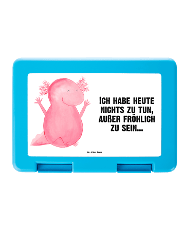 Mr. & Mrs. Panda Brotbox Axolotl Hurra mit Spruch in Weiß
