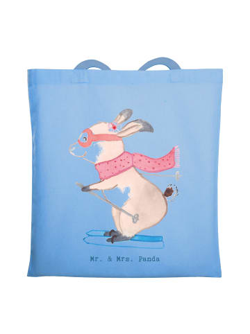 Mr. & Mrs. Panda Tragetasche Hase Skifahren ohne Spruch in Sky Blue