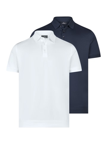 Ragman Poloshirt Basic in Hellgrau / dunkelblau