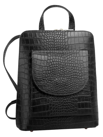 Cluty Rucksack echt Leder in schwarz