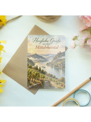 Klappkarte Landschaft elegant Design mit Spruch in Weiß