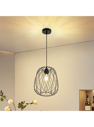 ZMH Pendelleuchte 1-flammige E27 in schwarz moderne Esszimmerlampe L25cm x H148cm