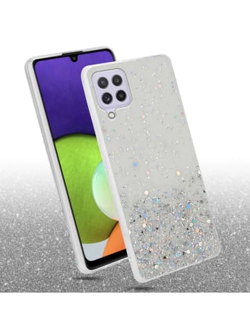 cadorabo Hülle für Samsung Galaxy A22 4G//M32 4G in Transparent mit Glitter