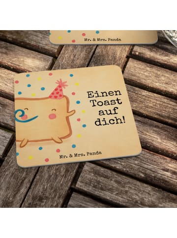 Mr. & Mrs. Panda Tischuntersetzer Toast Party Design mit Spruch in Weiß