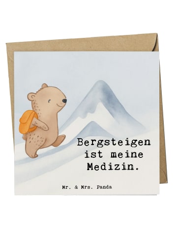 Mr. & Mrs. Panda Grußkarte Bär Bergsteigen Design mit Spruch in Weiß