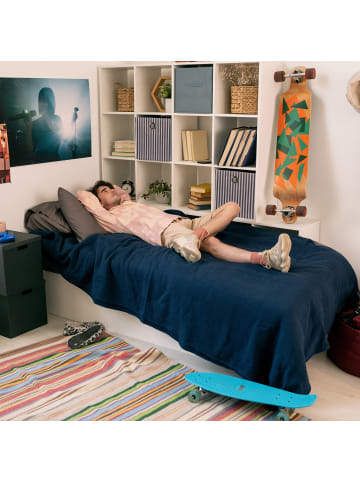 relaxdays 2 x Aufbewahrungsbox in Grau/ Weiß - (B)30 x (H)30,5 x (T)30 cm