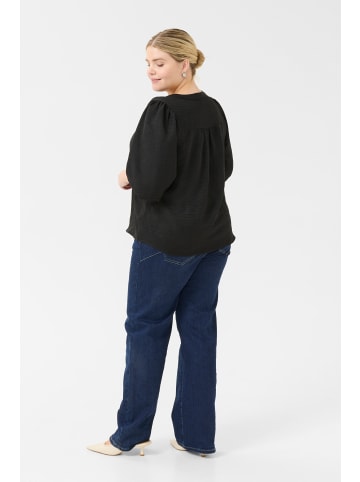 KAFFE curve Langarm-Bluse KCellinor in Black Deep CC