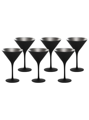 Stölzle 6er Set Cocktailschalen Elements 240 ml in Schwarz-Silber