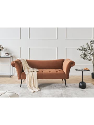 Beliani Chaiselongue NANTILLY Braun/Schwarz - (W) 175 x (H) 76 x (L) 69 cm symmetrisch