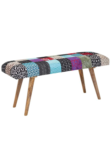 KADIMA DESIGN Sitzbank | Samt, 117x51x38cm, Patchwork, Modern
