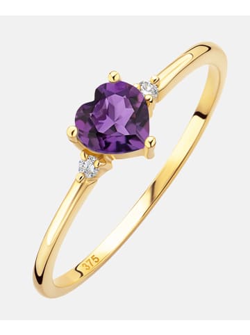 Diamant L'éternel Ring aus 375 Gelbgold mit 0.41 Karat Diamant mit Amethyst