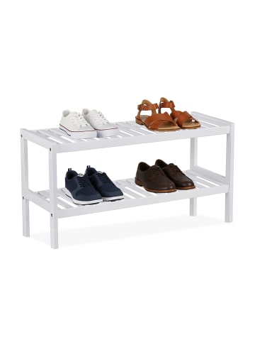 relaxdays Schuhregal in Weiß - (B)70 x (H)33 x (T)26 cm